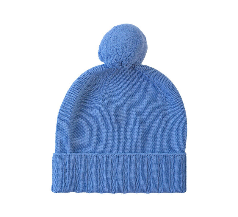 Pure Cashmere Pom Pom Beanie Hat