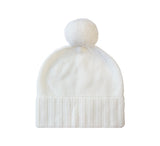 Pure Cashmere Pom Pom Hat Textiles White 