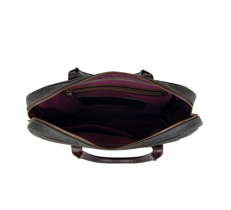Regents Waxed Canvas Briefcase - Pickett London