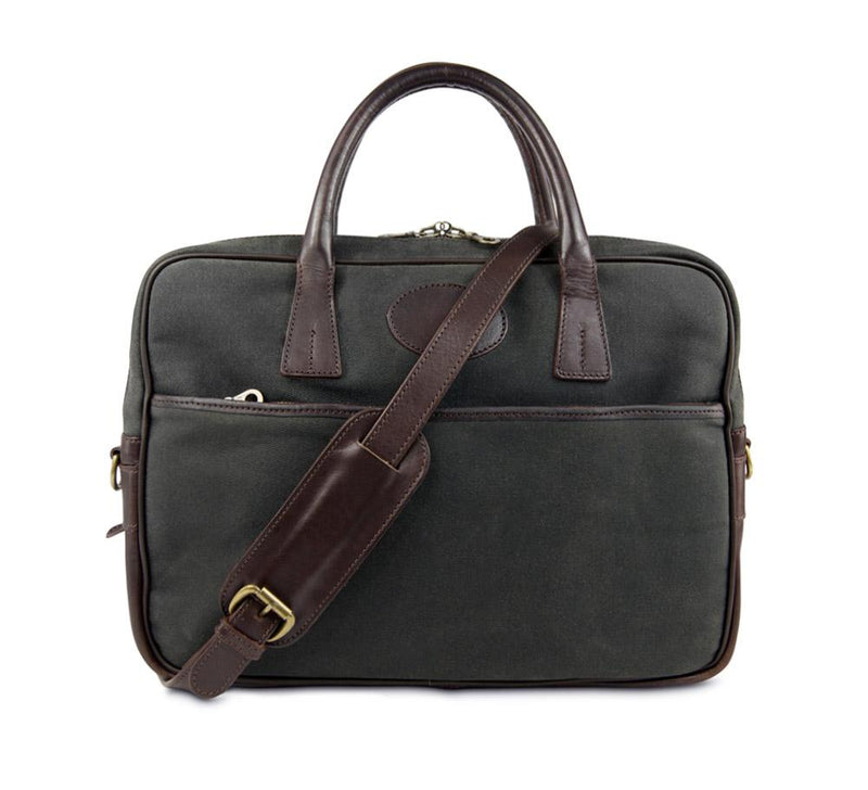 Regents Waxed Canvas Briefcase - Pickett London