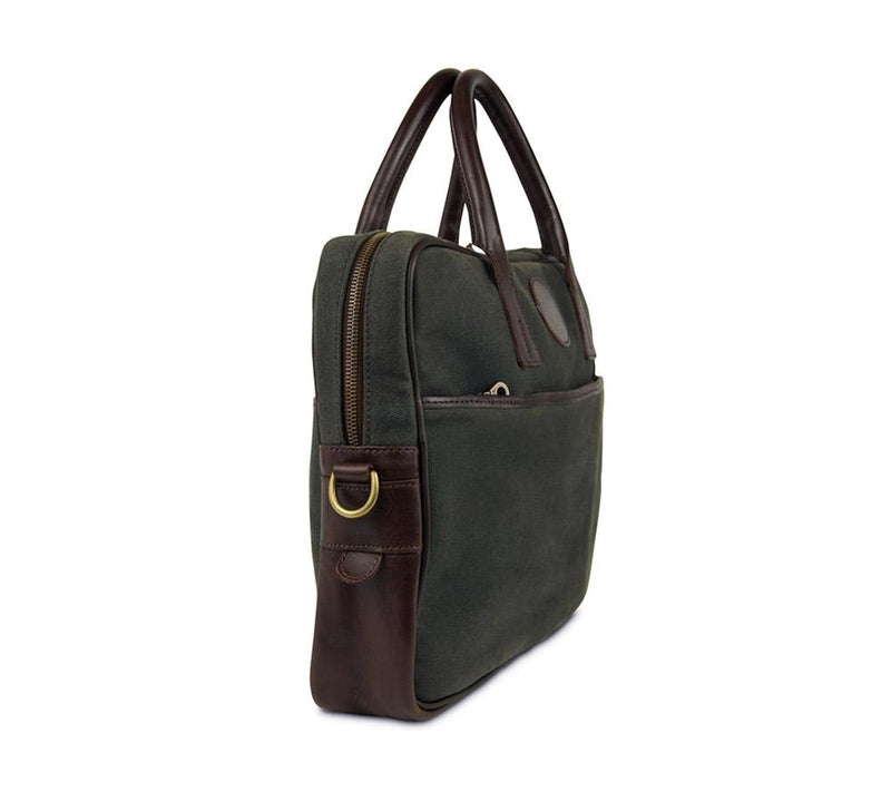 Regents Waxed Canvas Briefcase - Pickett London