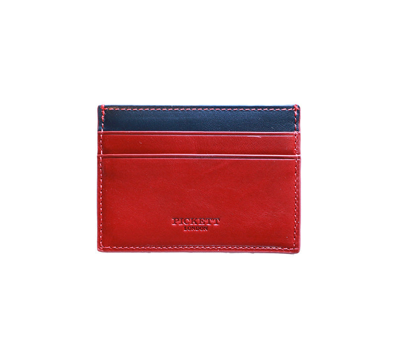 RFID Contrast Flat Card Case Credit Card Case Red / Navy 