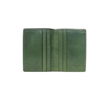 RFID Contrast Tip Folding Card Case Wallets Green / Dark Brown 