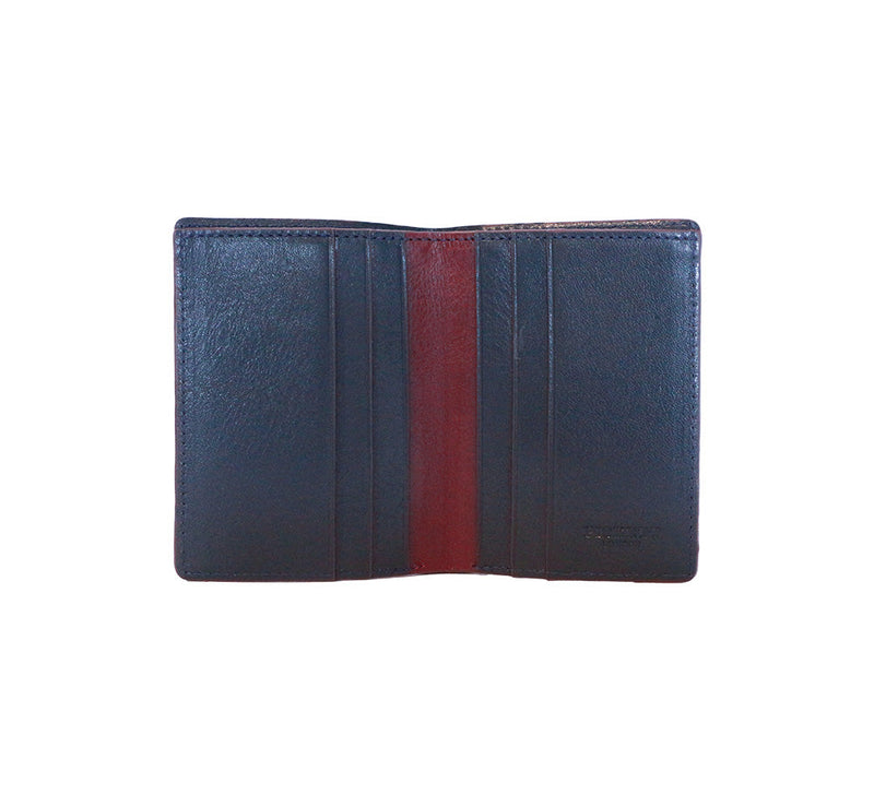 RFID Contrast Tip Folding Card Case Wallets Navy / Burgundy 