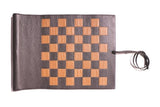 Roll Up 3 in 1 Board Game Chess, Backgammon & Draughts Set Games Dark Brown / Orange / Tan 