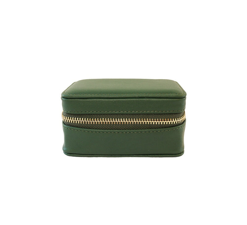 Small Zip Travel Jewellery Box Jewellery & Cufflink Boxes Moss Green 