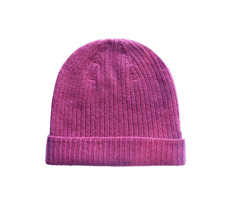 Soft Cashmere Rib Hat Textiles Magenta 