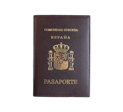 Spain Passport Cover Travel Accessories Burgundy 