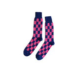 Square Socks Textiles Royal Blue / Fuchsia 