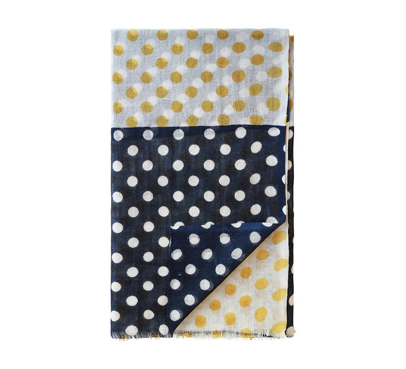 Summer Polka Stole Pashmina & Scarves Yellow 