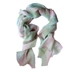 Tillandsia Plaids Linen Shawl Pashmina & Scarves Pistachio 