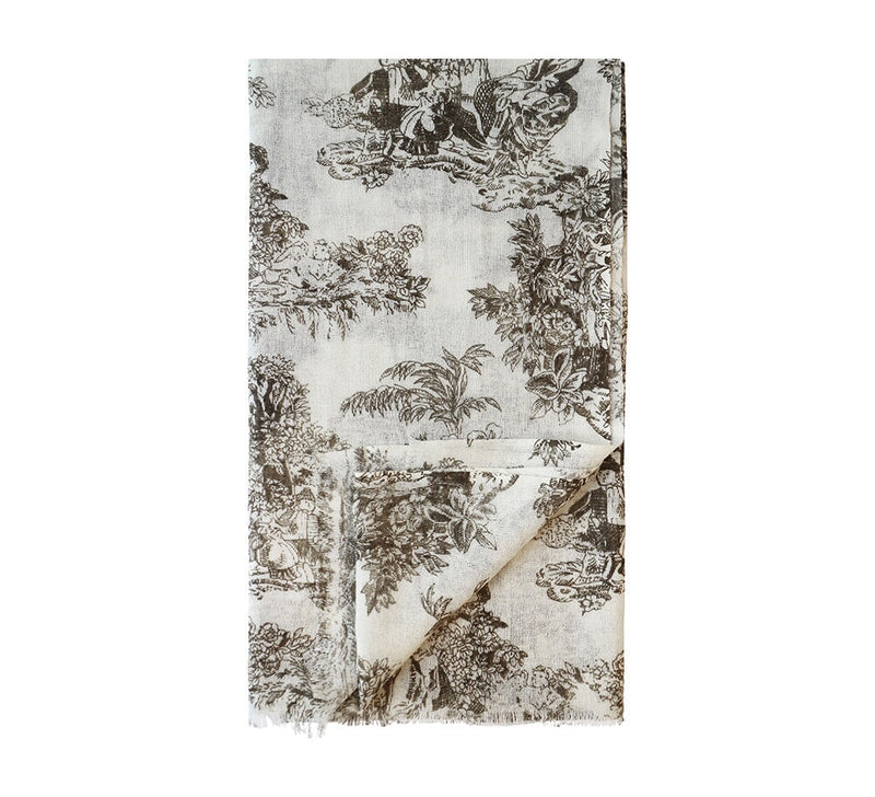 Toile Lightweight Wool Stole Pashmina & Scarves Olive 