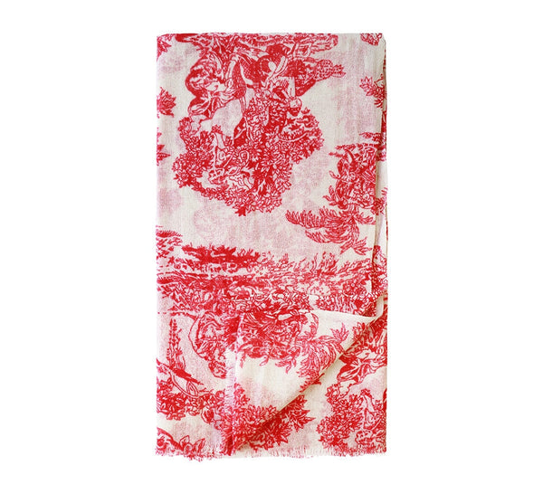 Toile Lightweight Wool Stole Pashmina & Scarves Red 