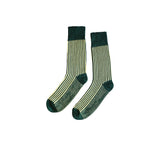 Vertical Stripe Socks Textiles Loden / Yellow 