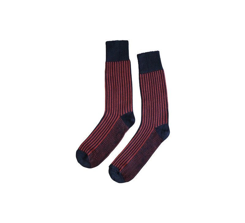 Vertical Stripe Socks Textiles Navy / Burgundy 